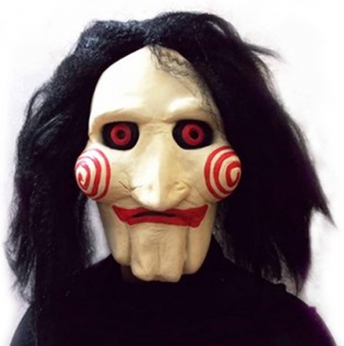 Jigsaw Puppet SAW Maske Latex Kunsthaar Fasnacht Halloween Kostüm