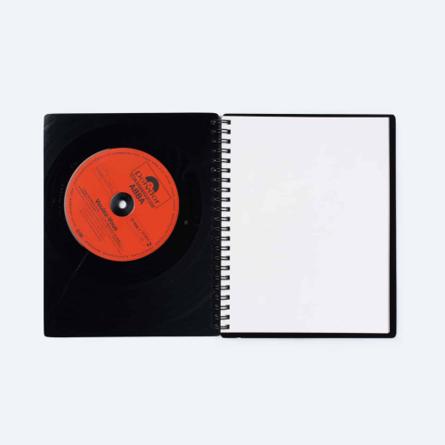 Notizbuch aus Vinyl Schallplatte im Hochformat