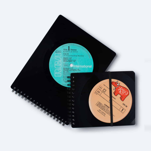 Notizbuch aus Vinyl Schallplatten im querformat gross