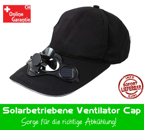Solar Cap Mütze Kappe Sommer Hitze Kühlung Ventilator Fan Gadget