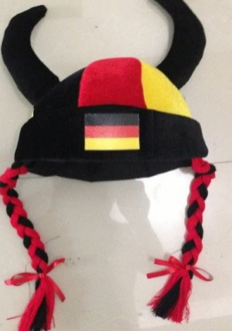 Deutschland Fan Hut Wikinger Perücke Hut Kappe Team WM EM Support