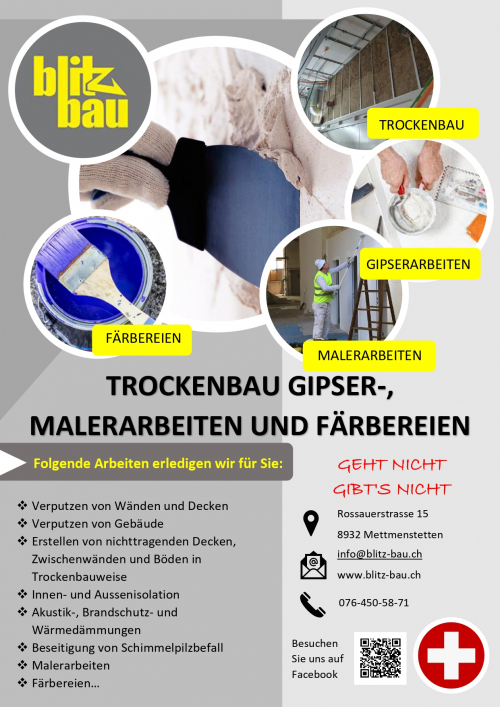 Trockenbau Gipser-, Malerarbeiten und Färbereien