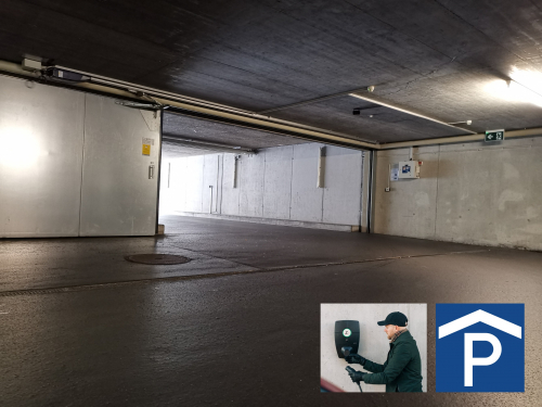 Parkplatz in Einstellhalle mit privater Ladestation zu vermieten