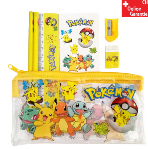 Pokémon Pikachu Schüler Kinder Schreibwaren Set Etui Bleistift