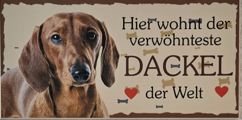 Hunde Holzschild Dackel 