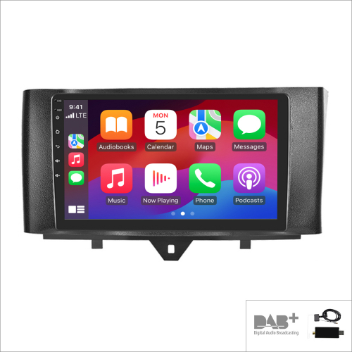 Autoradio Smart Fortwo 2005-2015 DAB+ Carplay Bluetooth Navi GPS