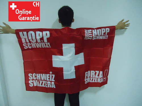 Schweiz Flagge Fan Kostüm Fan Umhang Fahne Hopp Schwiiz Cape