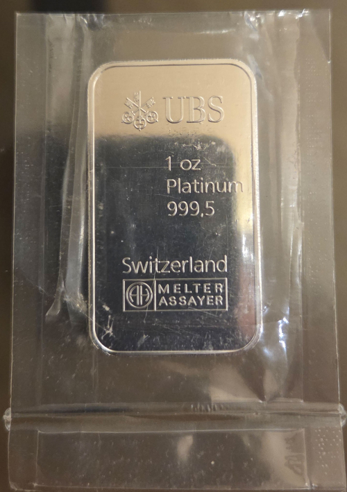 13 x 1 OZ Unzen 999.5 Platin Barren UBS