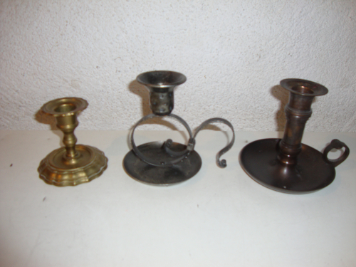 3 alte Kerzenständer