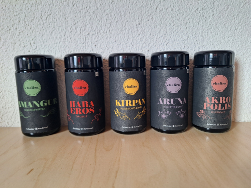 Chalira Gewürzset 5-teilig Bio - Schweizer Handarbeit, NEU