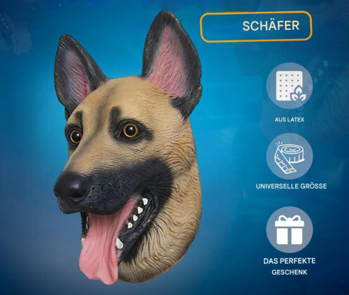 Deutscher Schäferhund Maske Hunde Tiermaske Hundemaske Fasnacht
