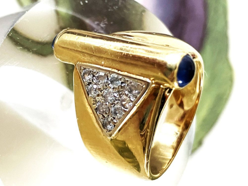 Toller Ring Diamant / Saphir 750K GG 9,1g MASSIV!