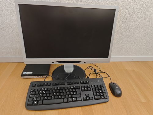 Mini HP PC mit Bildschirm 24Zoll, Win 11 und Office