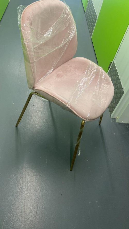Stühle Rosa Samt Light mit goldenen Beinen