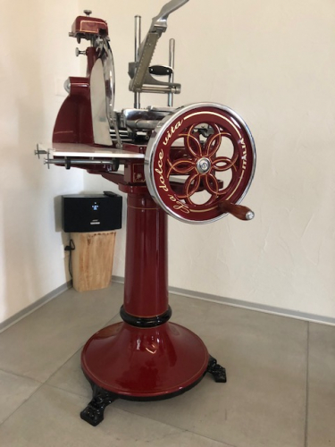 Schwungrad Aufschnittmaschine manuell mit Sockel