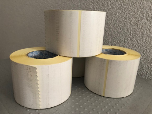 Thermoetiketten-Rollen permanent haftend 