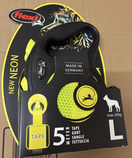 Neon Flexi Hundeleine – Neu und unbenutzt