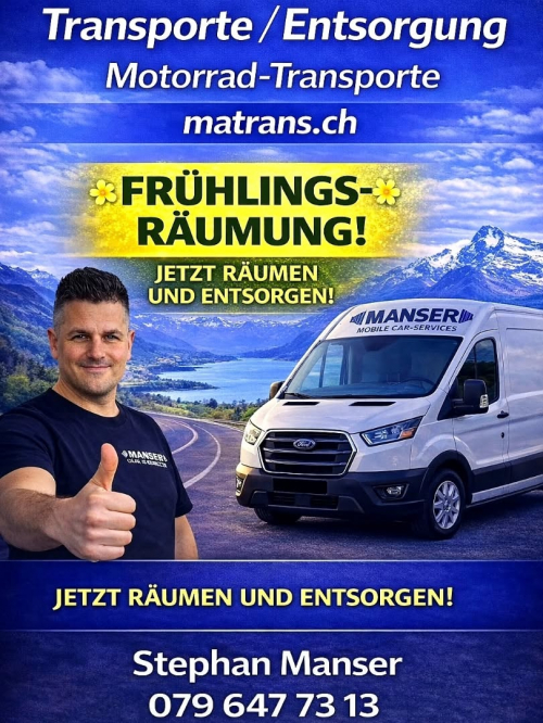 Frühlings -Räumung Entrümpelung /Motorrad -und Fahrzeugtransport