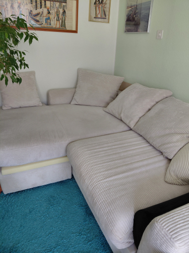  Cordsofa  Cremefarbe , 228cm Breit
