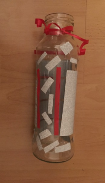 Deko Glasvase glitzersilber