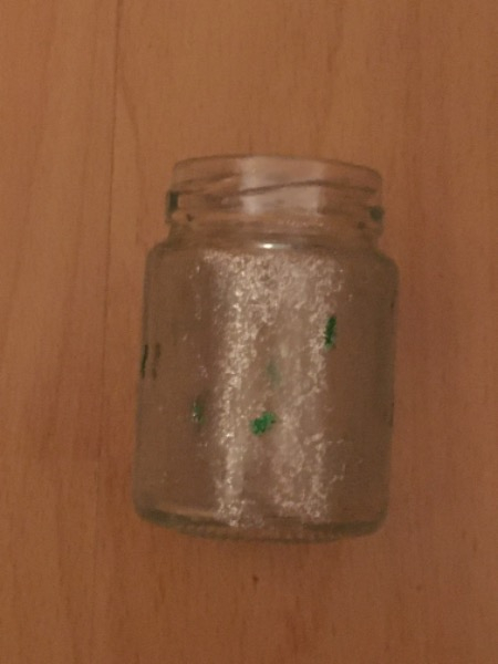 Glasvase glitzerfarbe silbergrün