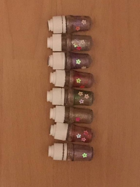 8er Set mini Deko Fläschchen Setzkasten