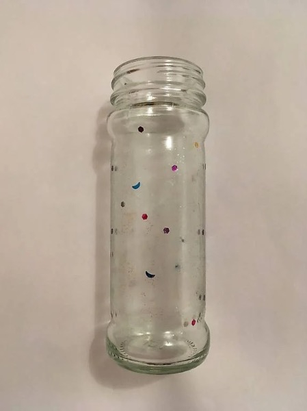  Glasvase mit farbglitzer