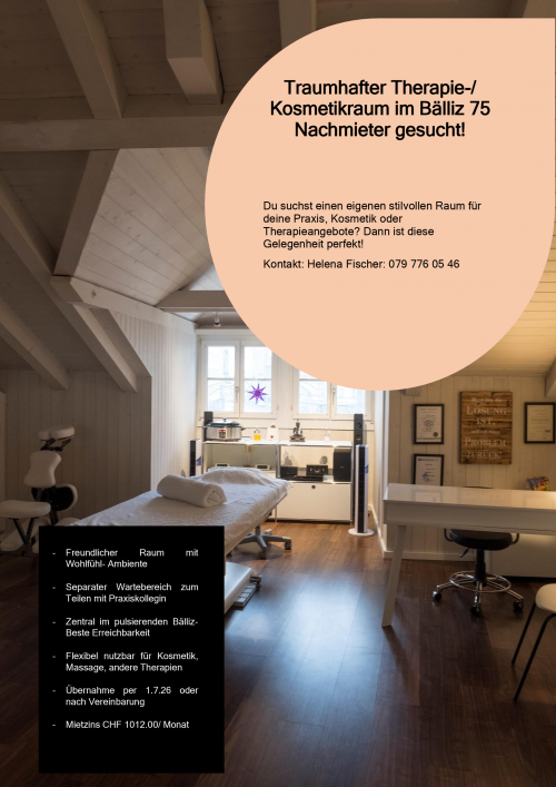 Nachmieter gesucht für Therapieraum