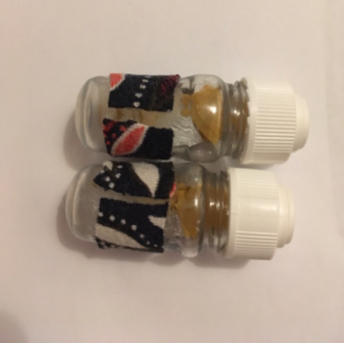 2er Set mini Deko Fläschchen Setzkasten