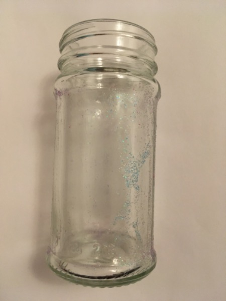 Glasvase mit glitzer