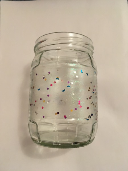 Deko Glasvase farbglitzer