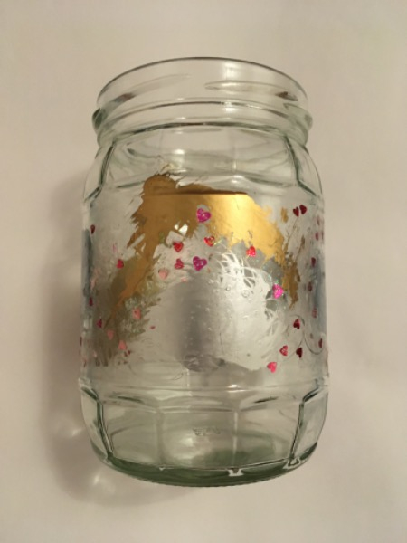 Deko Glasvase farbglitzer