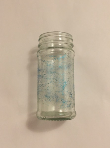 Glasvase mit glitzer