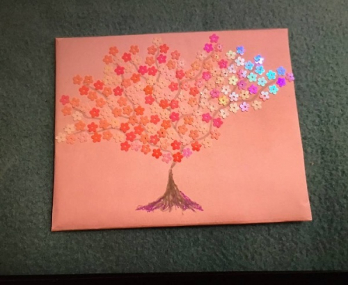 Baum Deko Gemälde farbig