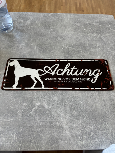 Deko Schild „Achtung vor dem Hund“