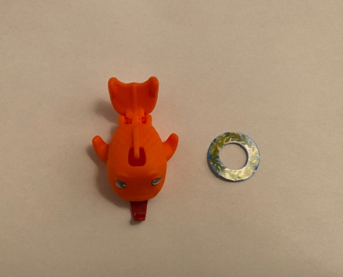 Kleiner Fisch mit Spielreifen