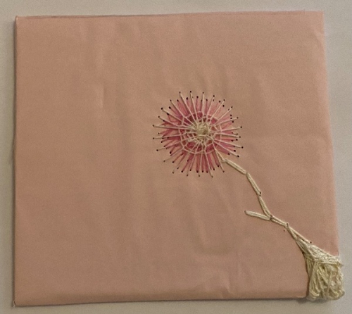 Pinkige Sonnenblume Stickerei Gemälde