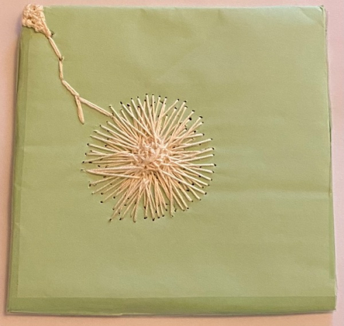 Weisse Sonnenblume Stickerei Gemälde