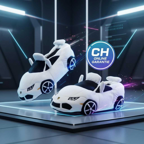 Lamborghini Hausschuhe im Sportwagen Look aus weichem Plüsch