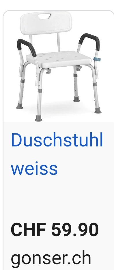 Duschstuhl neu Original Verpakt